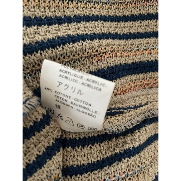 M MISSONI Sz 12 XL Blue Taupe Striped Knit Cardigan Blazer Jacket Quiet Luxury - Picture 8 of 8